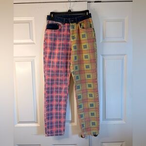 The Ragged Priest Hot Rod Mix Check Mom Jeans